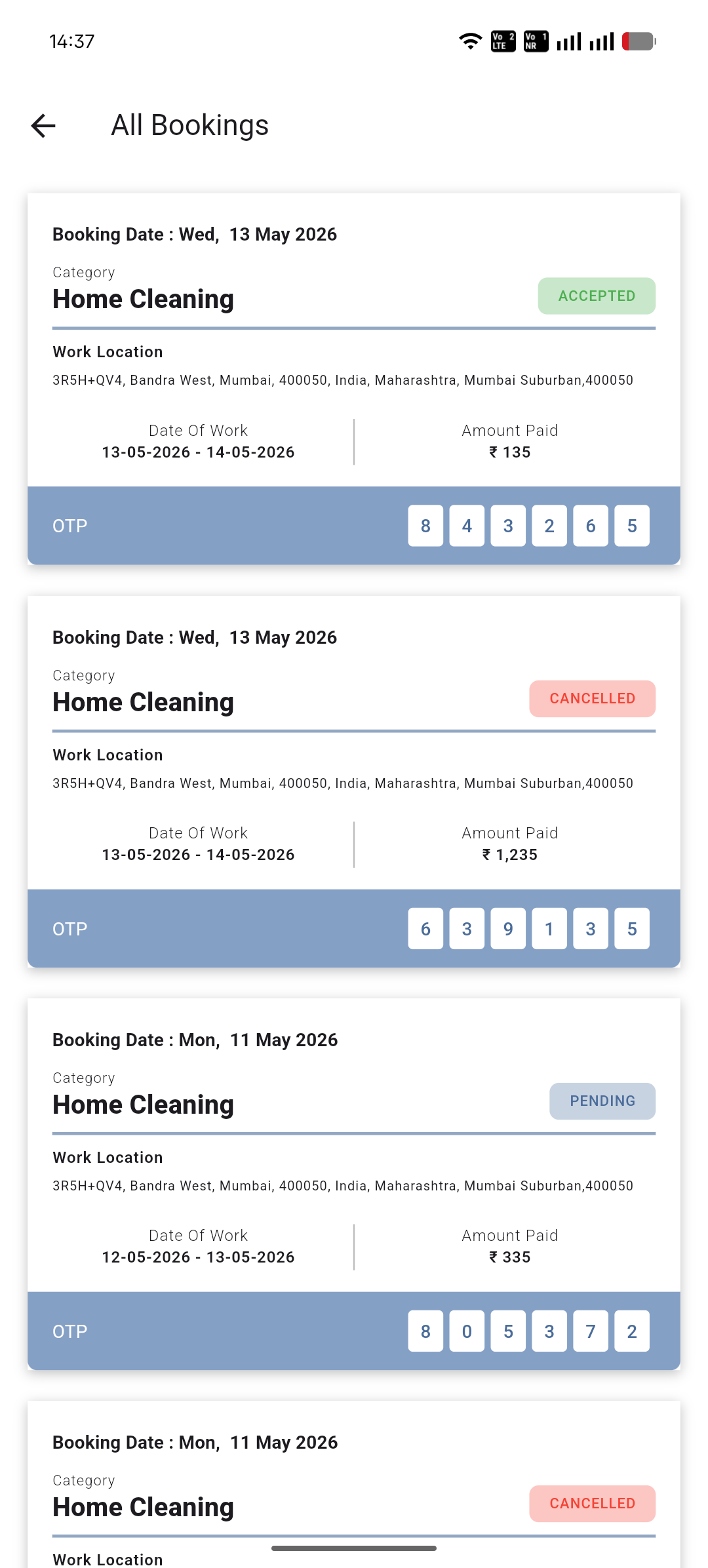 Labour App Screen 2